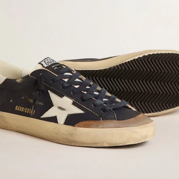 GOLDEN GOOSE - Men's Super Star Classic Navy/White/Taba - MSRP $585.00 - BNIB - Picture 2 of 4